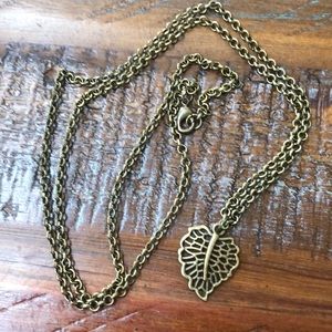 Bronze leaf necklace